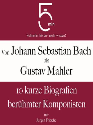 cover image of Von Johann Sebastian Bach bis Gustav Mahler